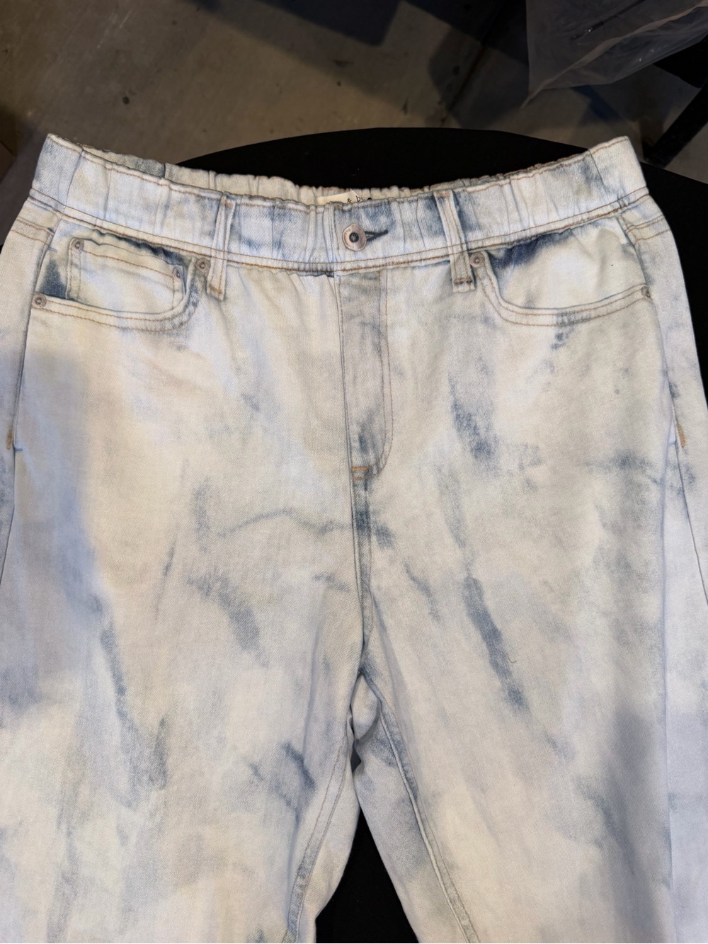 NWT Rag & Bone Miramar Jogger Jeans XL Bleached Denim Print $225